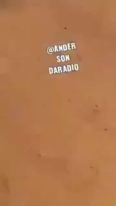 Water tank fell off and rolling a car over. Brazil, Aug 24, 2020