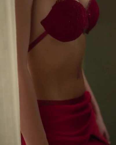 Victoria Justice Shows Her Sexy Belly in Red Lingerie - Trust (2021)