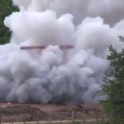 Spiraling pyrotechnics.