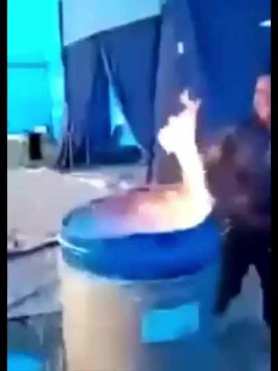 WCGW lighting up oil on water