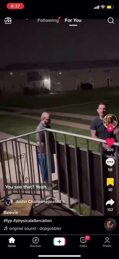 Crazy neighbor gets what he deserves