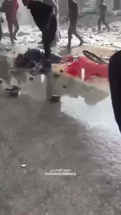 Scenes from the massacre at Al-Zahra School in the Al-Daraj neighborhood in Gaza today