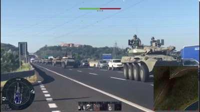 Protip: When driving a wheeled vehicle, stay on paved roads to get the max speed out of it