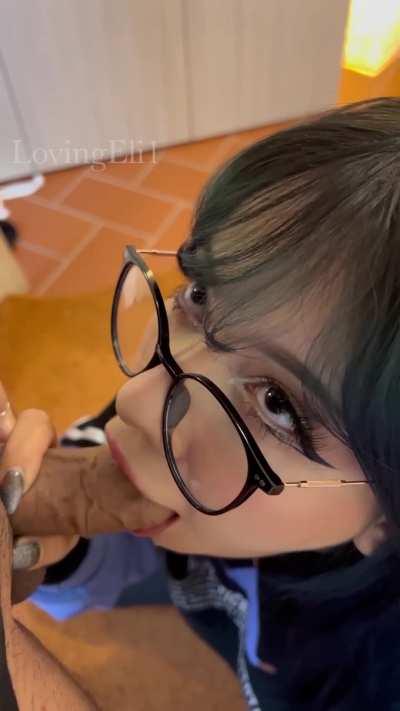 Sloppy blowjob from my asian girlfriend