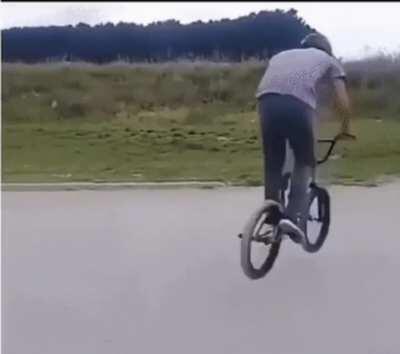 Riding bike backward