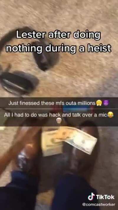 Lester should be the hacker for the story mode and casino heists tbh