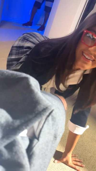 Kendra Spade Masturbating On Set And Stopping Herself From Giving Blowjob [GIF}