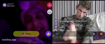 Uk omegle girl shocked by big white dick