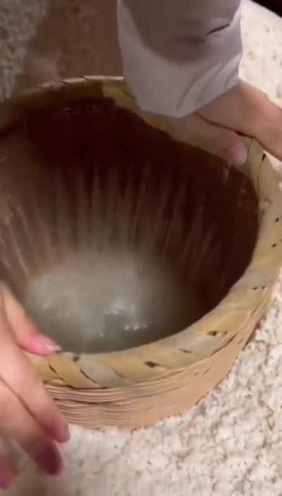 Filtering water from rice