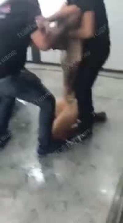 Washing a car in high heels