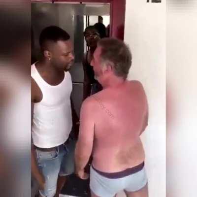 Getting slapped after spitting on a guy