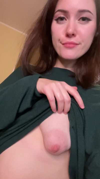 Triangle boob with a big puffy nipple