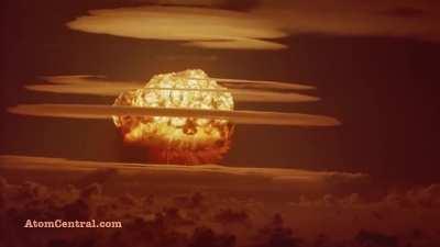 Ominous plane footage of the castle bravo nuclear test