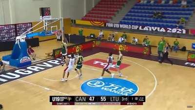 [Highlight] 16 year old 5-star prospect Elijah Fisher with a massive transition poster vs. Lithuania | FIBA U19 World Cup