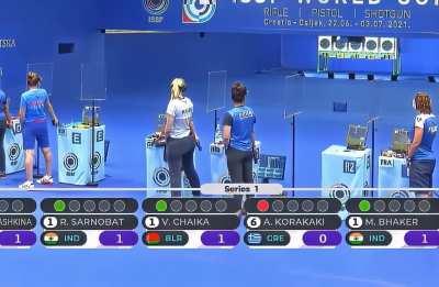 Greek shooter with an absolute dumper