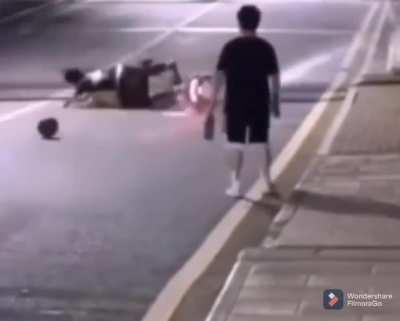 Practicing basket ball on your way home