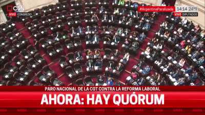 Reforma laboral: hay quórum en Diputados