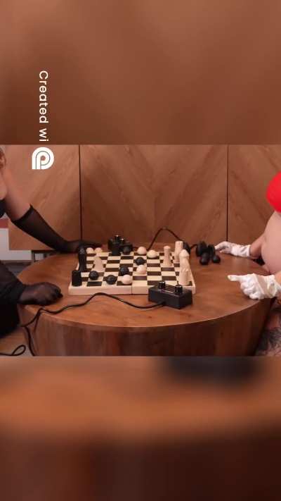 Megfoxx and Harley Rose Ride their Motorbunny while playing an intense game of chess