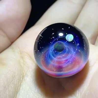 Galaxy inspired glass art