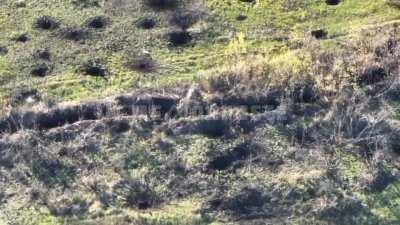 RU pov: Long footage of the storming of a trench system near Donetsk Airport. Shows RU and UA soldiers in close combat. Archival footage.