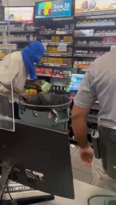 Convenience store workers vs. thief