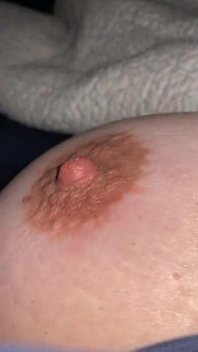 A little nipple erection