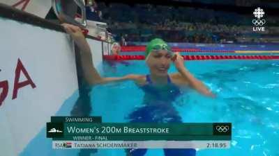 When you win gold, and break the world record!