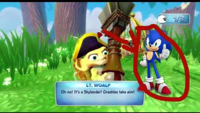 The hell is Sonic doing in skylanders?!?