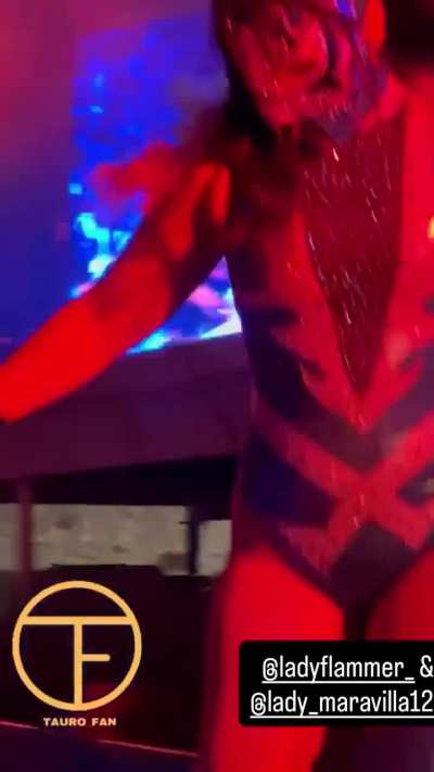 Lady Maravilla and Lady Flammer making their entrances last night 10/27/25