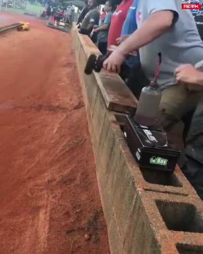 Pit stop during R/C racing.