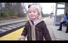 Little girl seeing a train for the first time...