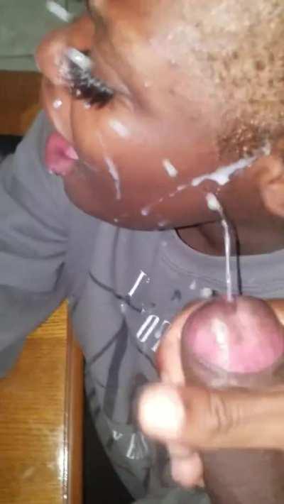 Ebony Takin Random Cumshot