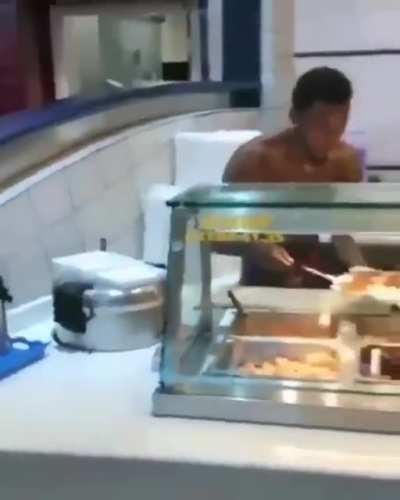 Superman helps himself to some Chinese