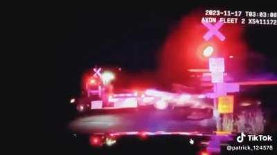 Amtrak train ramps tow truck during collision in New Buffalo, Michigan a few nights ago. Only a few minor injuries reported.