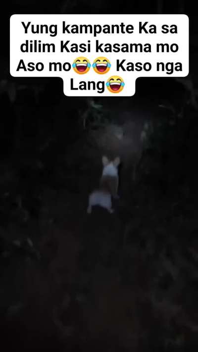 You're calm in the dark, because you're dog is with you