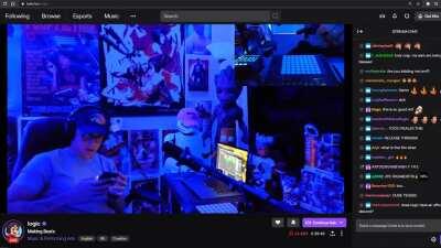 Logic previewing unreleased music on his twitch stream!