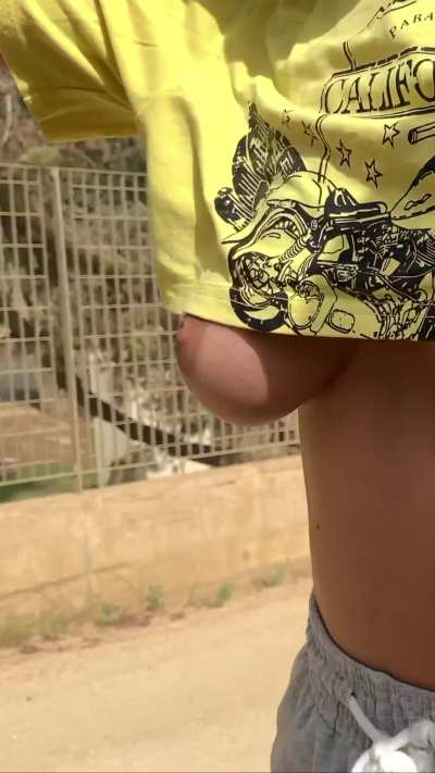 Dared to go outside braless with a crop top