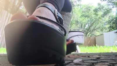 I need you to help me take these shoes off after a long day outside. Then I’ll be needing you to worship them after