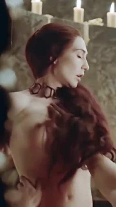 Carice Van Houten doing some riding