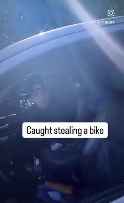 Man loses it after catching two men trying to steal his bike.