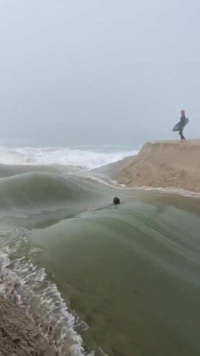 Floating into ocean in this current