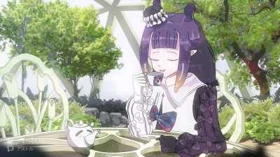 This is a wonderful tea party... but what does she drink?