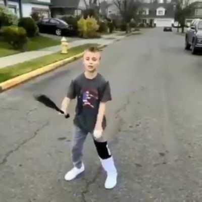 Trying to do a baseball trick shot (sound).