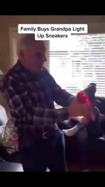 Grandpa gets new shoes