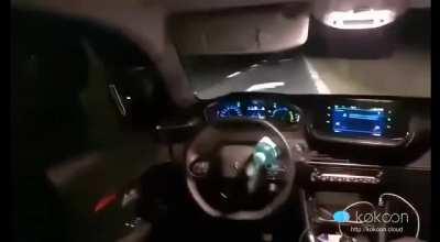 Water bottle driving car lol