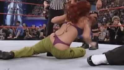 Lita begs for mercy as her ass falls out of her pants.