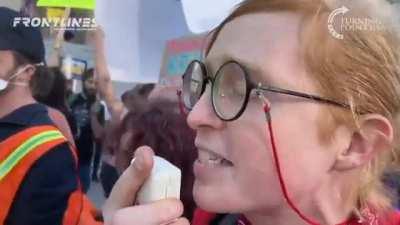 Counter protester at The Rally to End Child Mutilation