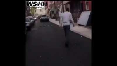 She hit him so hard he had to sit down and think about what he did.