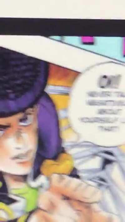 Crappy comic dubs: Josuke wants to make you happy( Btw recorded on a phone so the video is shaky and I have a speech impediment so sorry if it sounds weird)