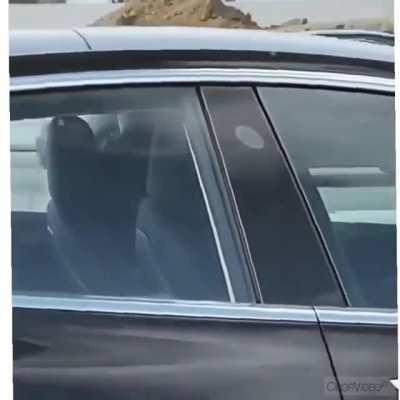 Dude asleep at the wheel of his Tesla on the interstate